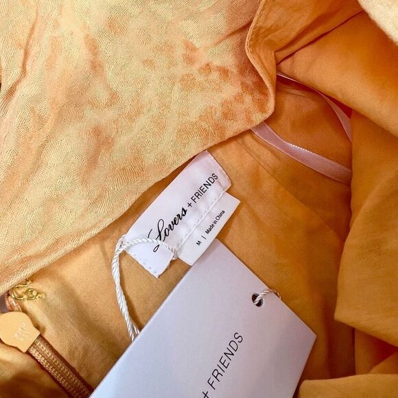 Lovers+Friends Wrap Dress Womens Medium Tangerine Orange Gelina Drop Waist NWT - Picture 6 of 16